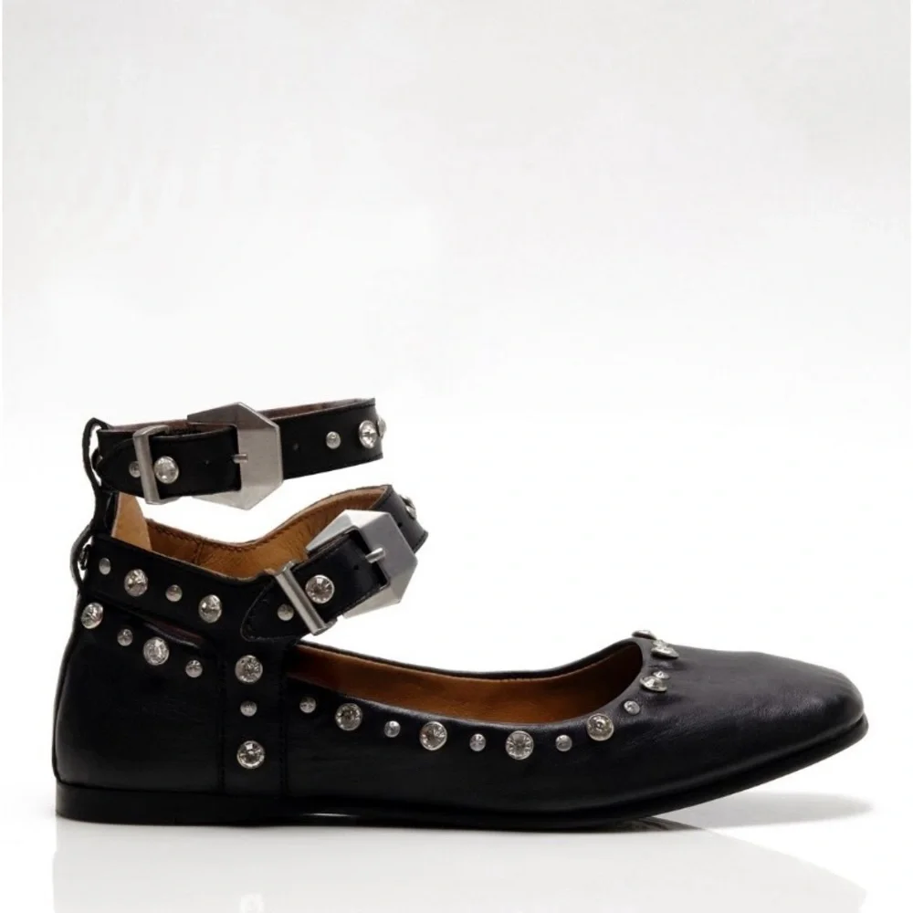 Free People Mystic Diamanté Flats Size 6.5 New - Picture 4 of 15